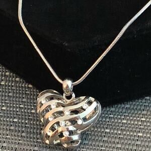 Silver Hollow Butterly Charm Necklace